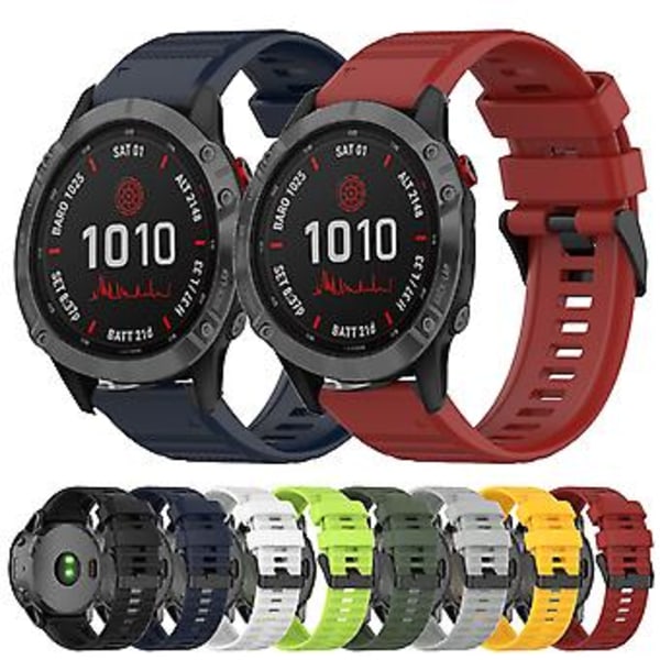 Silikon Urrem Til Garmin Fenix 6 GPS (Sort)