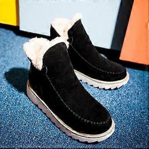 1 Par Klassiska Halkfria Ankel Uggs för Kvinnor Svart Bomull 1 Par Varma Snökängor Mikrofleecefoder (38 Brun)