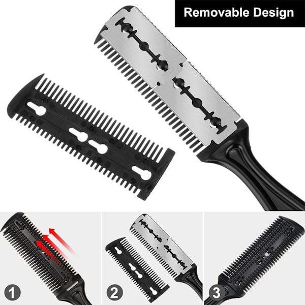 1 stk. hårtynningskam, hårklipperkam, hårklipperkam for tynning, profesjonell DIY-barbering