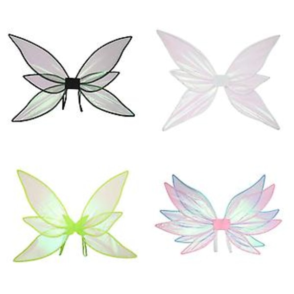 Fjärilsvingar Kostym för Kvinnor Flickor Glittrande Prinsessa Ängelvinge Gåva, 100% Nytt (Blå Rosa)