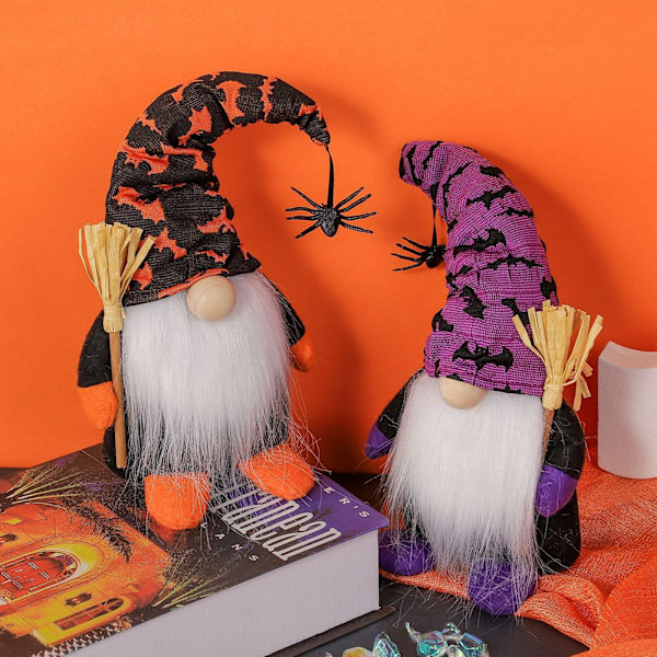 Halloween naamioton kääpiönukke, lepakko hämähäkki syksyn sadonkorjuun pehmolelu