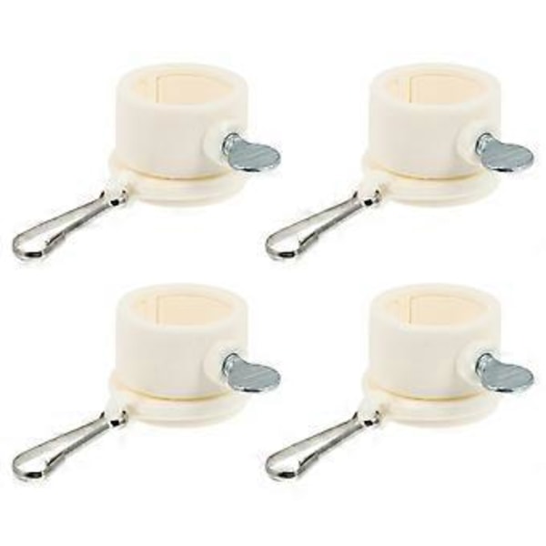 4 stk. 1 tomme flagfastgørelser flagstangsringe med metalflagclips (hvid)