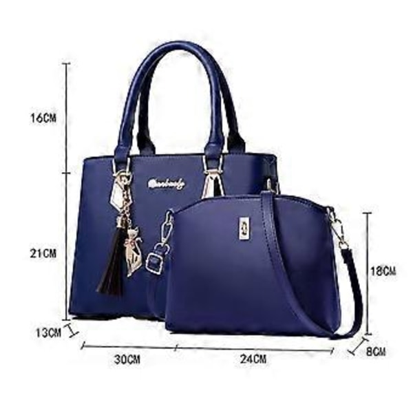 Handväska & Crossbody-väska Set för Kvinnor - Mångsidig Crossbody-väska & Handväska med Bärbar Övre Handtag för Casual & Arbetsbruk (Royal Blå)