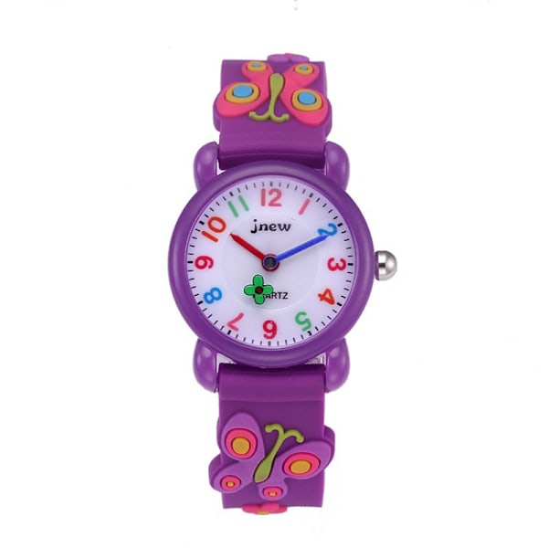 Flicka Butterfly Klocka, lila