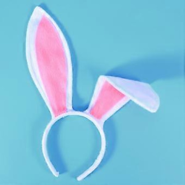 Pehmeä Pörröinen Pupu Korvat Panta Jäniksen Korva Hiuspanta Päähine Joulu Pääsiäinen Loman Asu Cosplay Juhlapalvelus (Harmaa ja Pinkki)