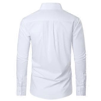 Langermede skjorter for menn, regular fit, button-down skjorter, rynkefrie skjorter (hvit)