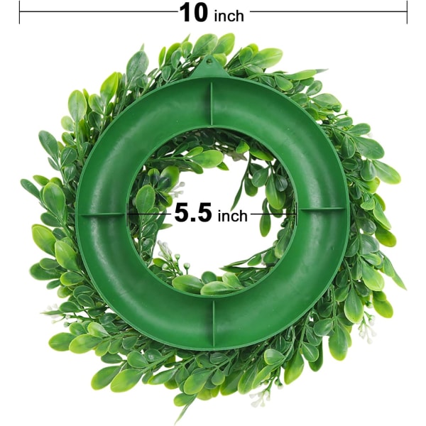 10\" Kunstig Buksbom Kunstig Grøn Bladguirlande Guirlande til Fron