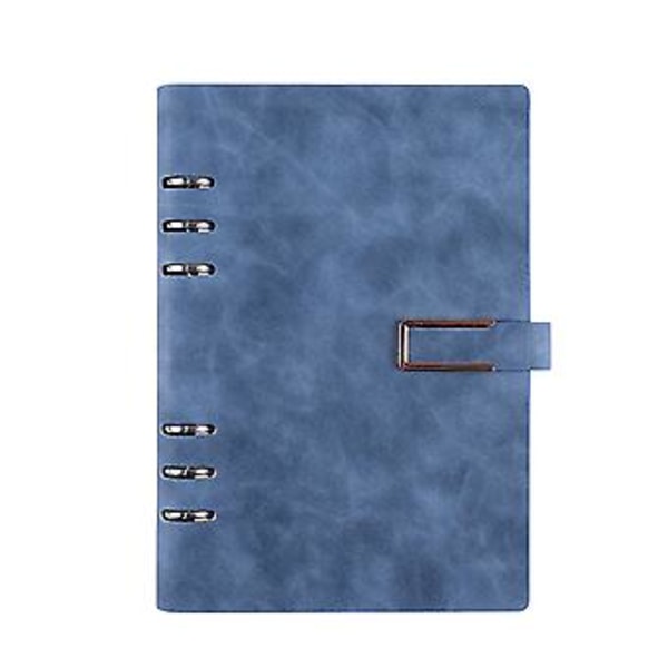 Løs-blads Business Office Notebook Hullet 6-rings Planner Binder Notebook til Møde Rejse Arbejde Skole (Mørkeblå)