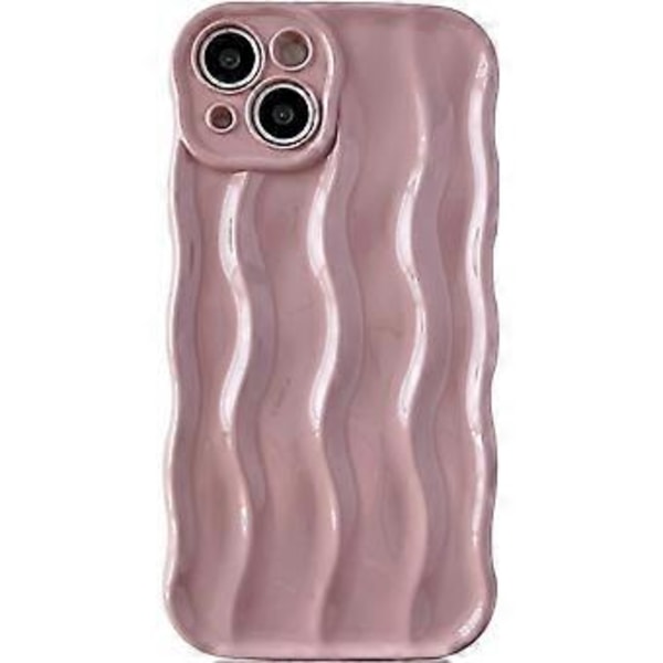 Vattenvågsmönster Lockigt Vågmönster Mjukt Kompatibelt med iPhone-fodral (Rosa, iPhone 13 Pro)