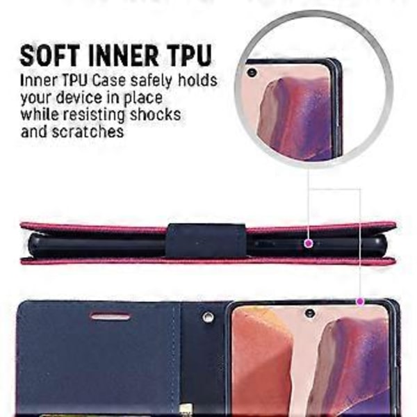 Läderfodral för Samsung Galaxy Note20 (Rosa)
