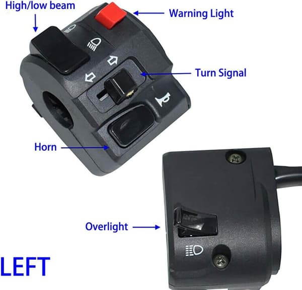 1 par motorcykel styrkontakt switch blinklys horn St