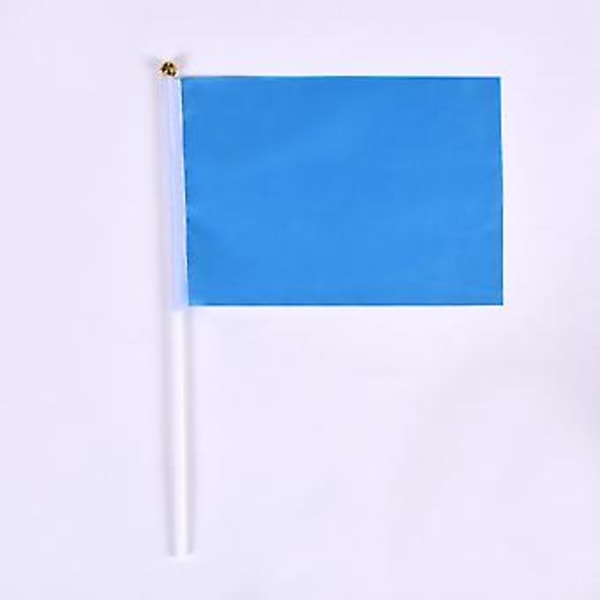 100 st Handhållna Fyrkantsflaggor Enfärgad Miniflagga Festtillbehör Partyfirande Flaggor (Blå)