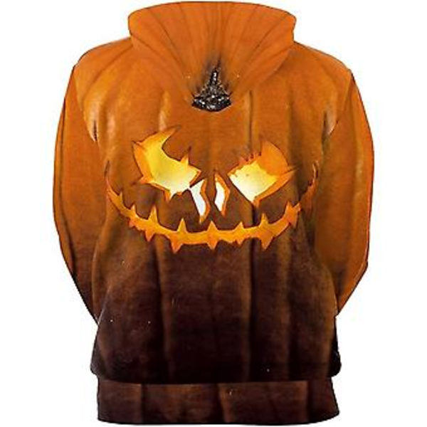 Hettegenser for menn med lang erme, Halloween-moro, rund hals, kengurulomme, jul, flerfarget 3D-trykk, jumper, gensere, størrelse