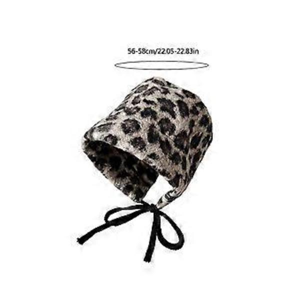 Leopard Fiskerhatte til Kvinder Mode Varm Øreklap Spandhat Efterår Vinter Hat Moderigtig Hat til Udendørsaktiviteter leopard grå (leopard grå)