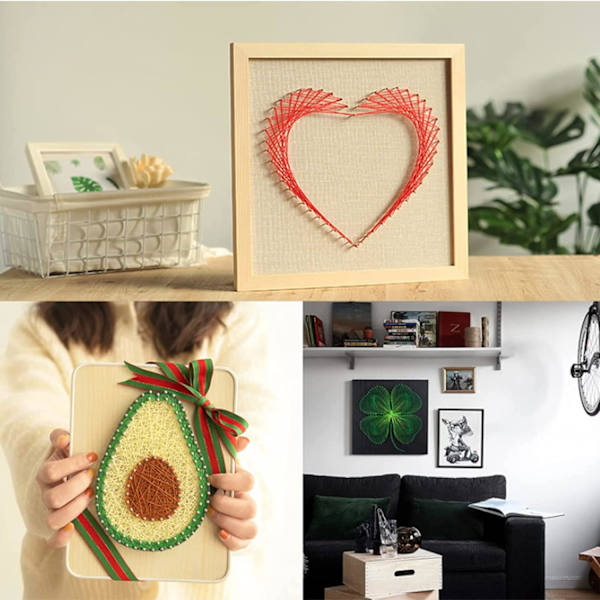 Hjerte String Art Kit Craft Cupcake Alle nødvendige tilbehør og ramme til voksne Craft Kit Art Proj