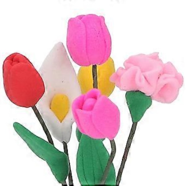 Dockskåpsvas Blomma 1:12 Tålig Resin Livfulla Färger Utsökta Detaljer Dockskåpsminiatyrblommor för Dockskåps-DIY