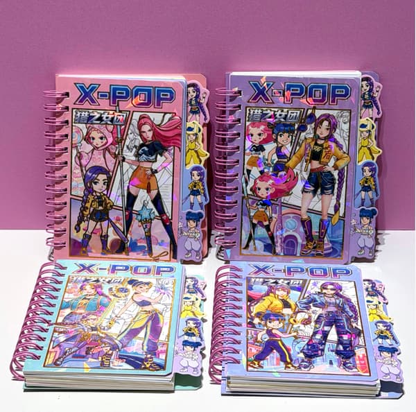 K-pop-tema notesbog, 100-siders spiralindbundet notesbog, perfekt til skolen