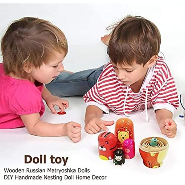 Djur Nesting Dolls för Barn för Barn Julklappar Matryoshka för