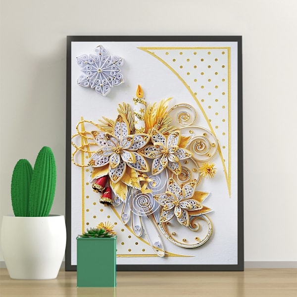 30x40 cm 5D DIY-timanttimaalaus, pyöreä pora kukkia, D