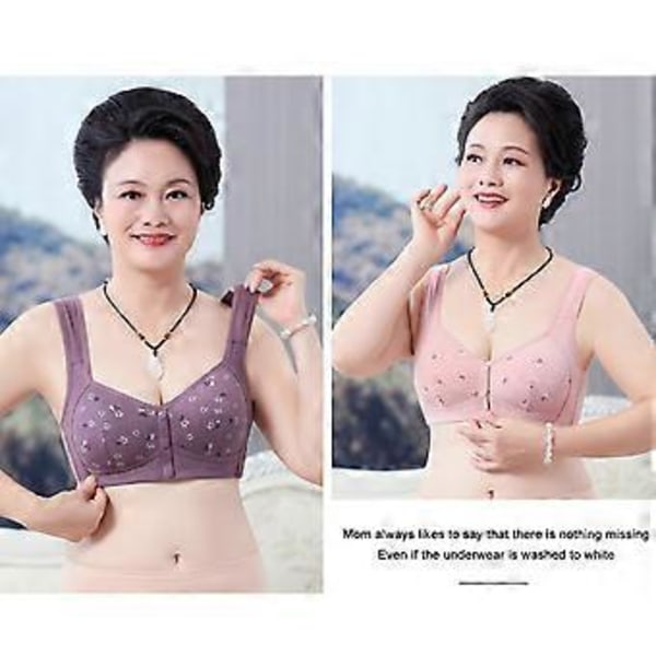 BH med frontlukking for eldre, BH med frontlukking, Embraced BH for kvinner, Komfortabel pustende BH for eldre (XXL Rosa)