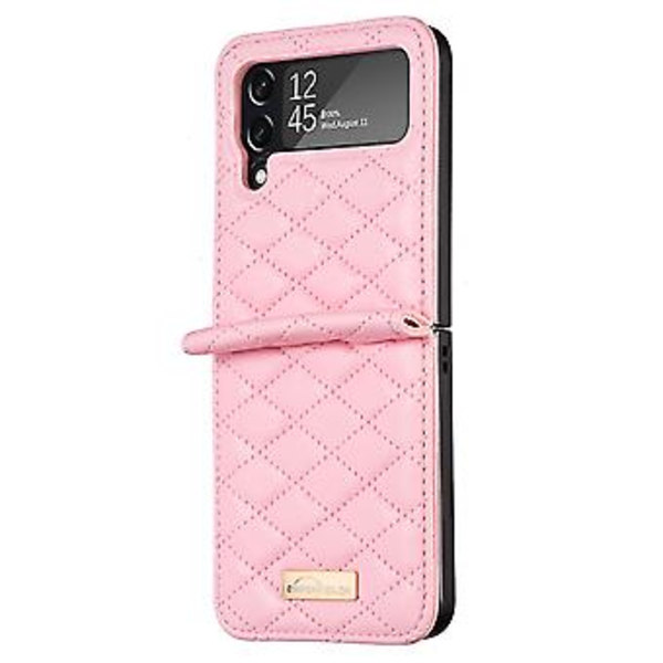 PU-puhelin Kotelo Samsung Galaxy Z Flip4:lle (Vaaleanpunainen)