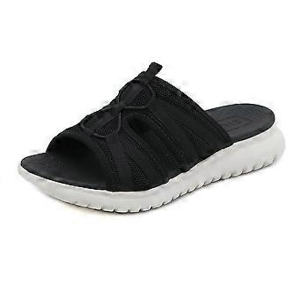 Sports MD Casual Sandaler for Kvinner Stor Størrelse Sommer Kile Slippers (EU 37 Svart)