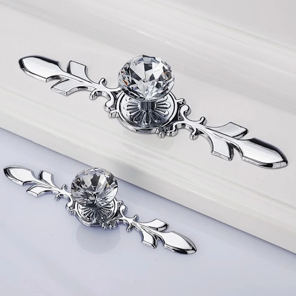 6PCS krystalldiamant glasshåndtak 170mm lang dørhåndtak, skuff,