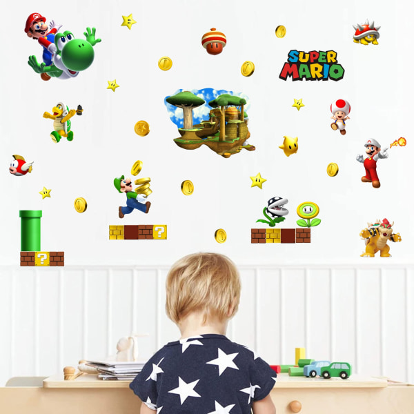Mario klistermærke 100 * 92cm automatisk syntese vægmaleri ny kreativ c