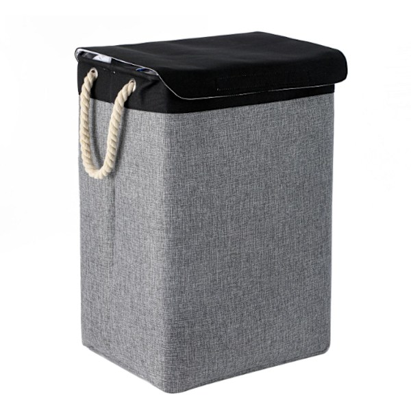 Stor Tvätthållare 60 x 41 x 31 cm, Vikbar Tvättsäck med Rep