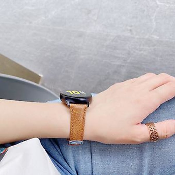 Til Samsung Galaxy Watch 20mm Universal Urrem (Brun)