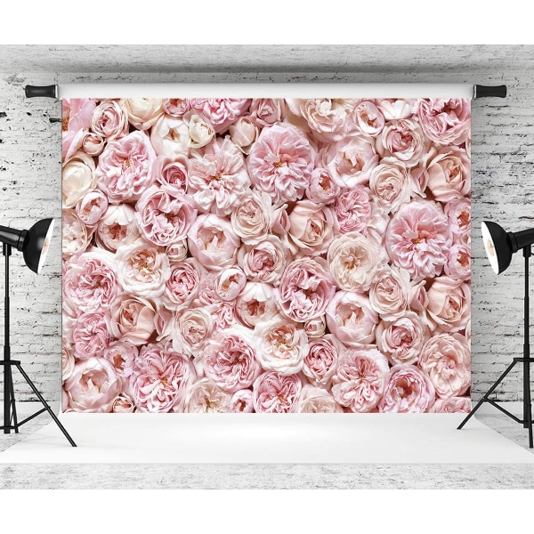 7x5ft Blommig Fotografi Bakgrund för Fest Blush Rosa Blommor Fl
