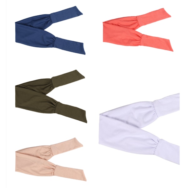 5-pack enfärgade kvinnliga pannband yoga löpning pannband sport