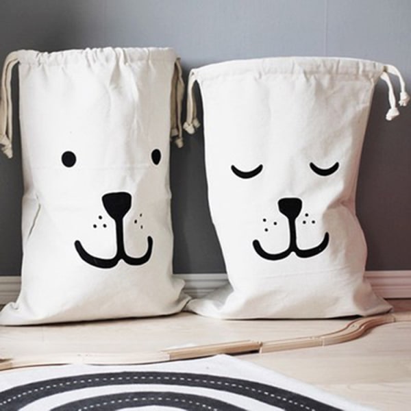Hem Canvas Förvaringsväska Korg Organisatörer 2 Pack för Barn T