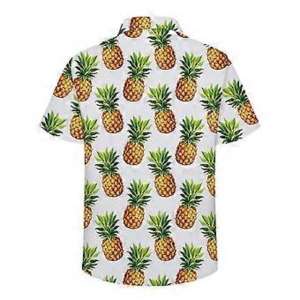 Herr 2-delad sommarstrandskjorta & shorts med ananasprint
