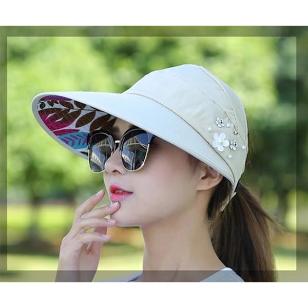 Kvinners Sol Visor Caps Pustende Foldbar Baseball Cap Sommer An