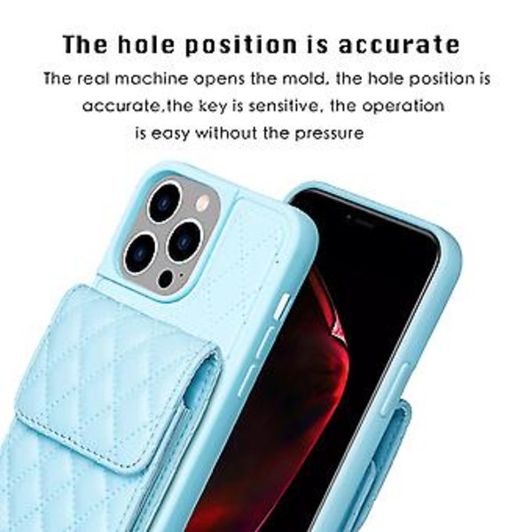 Vertikalt Plånboksfodral i PU-läder för iPhone 15 Pro Max (Blå)