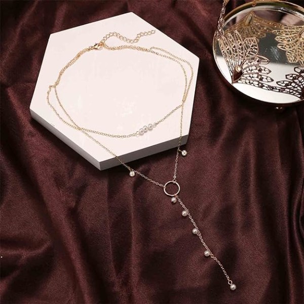 Boho Circle Bead Halskæde Guld Lang Kæde Halskæde Tiny Bead Chok