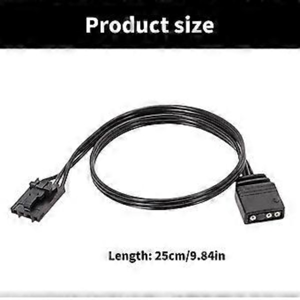 PC-valaistuksen synkronointikaapeli 4-nastainen - 3-nastainen adapteri useille ARGB-hallintamuuntimille tavalliseen 5V3Pin ARGB-tuulettimeen