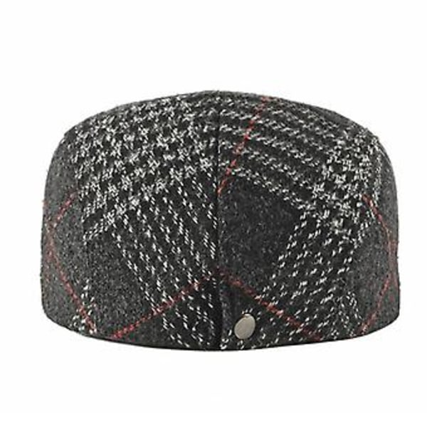 Herr Basker Hatt Varm Höst Vinter Newsboy Flat Cap Golfhattar Justerbar (Svart)