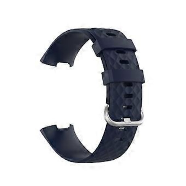 Blød Smart Watch Rem Sports Armbånd Udskiftning til Fitbit-Charge 3/4 (S Navy Blå)