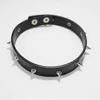 Chic Punk Rock Gotisk Läder Silver Spik Nitar Stud Krage Choker Halsband