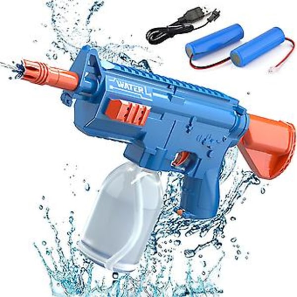 Lfvmss Elektrisk Vattenpistol för Vuxna, Automatisk Vattenpistol för Barn med Hög Kapacitet, Sommarpoolparty Strandspel Vattenpistol, Utomhuslagsspel (blå)
