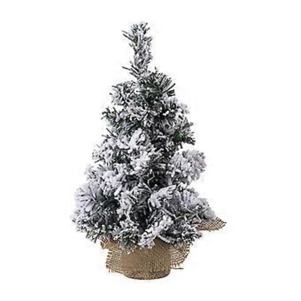 Flockad Julgran Konstgjord Julgran Skrivbords Julgran Mini Julgran för Hylla Hem Halloween Butik Skyltfönster (30 cm)