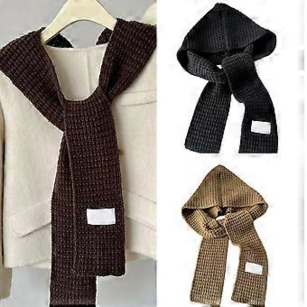 Stickad damscarf, vardaglig, multifunktionell, modeaccessoar, sjal för att piffa upp dina outfits, resor, kaffefärg (Kaffefärg)
