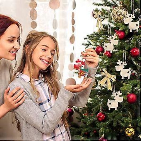 20 st Obehandlade Träprydnader Jul Träetiketter DIY Jul Trähantverk Julgransutskärning