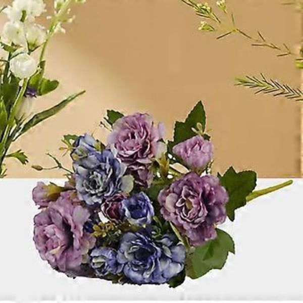 Enkeltgren Kunstig Blomst Flere Gafler Dekorativ Realistisk Falsk Rhododendron Bryllupsdekoration Scene Layout (Lilla)