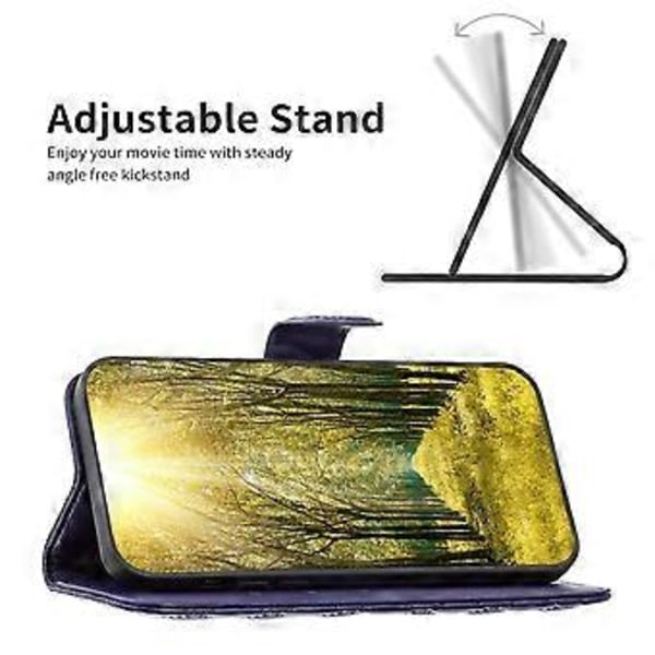 Plånboksfodral för Samsung Galaxy F34 5G/M34 5G i PU-läder med präglad rutnätsdesign och stativ (Stil F)