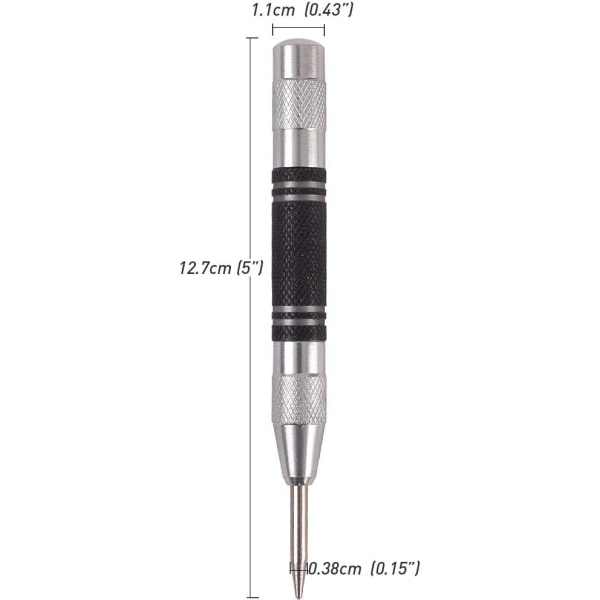 2 stk. 5\" fjederbelastet automatisk centerpunch, justerbar spænding