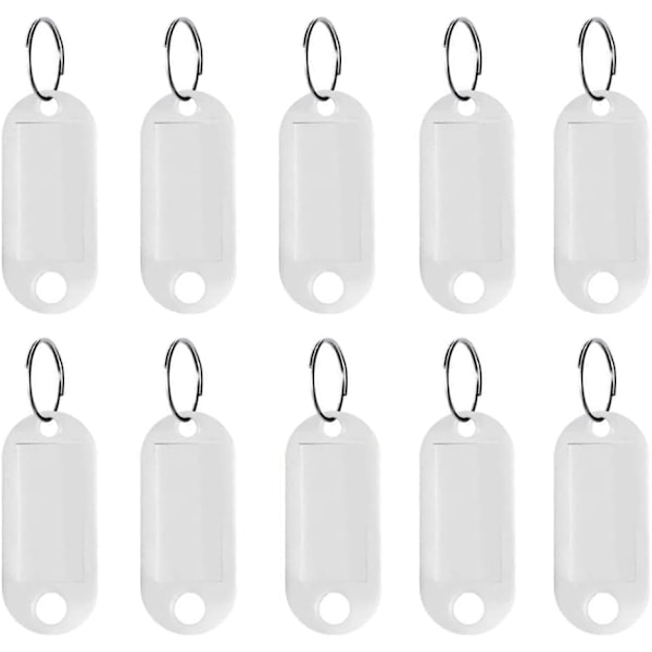 10-pack etiketter med nyckelring, färgad nyckelring, plast-identifiering*