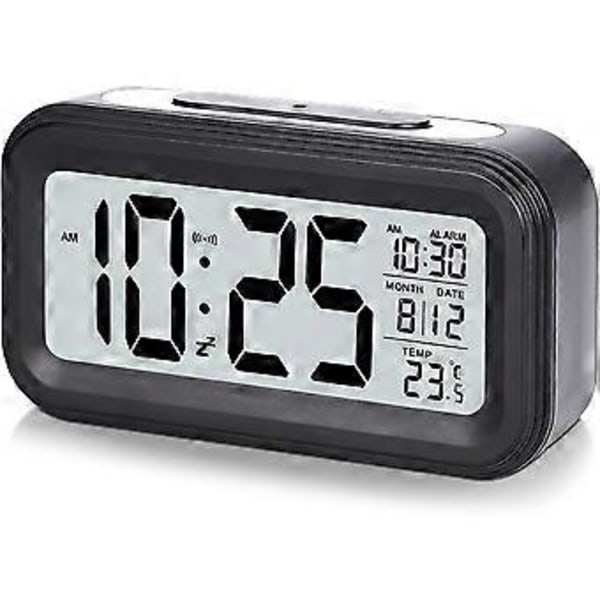 Väckarklocka 4,3\" LED-display, digital väckarklocka med batteridrift, snooze, lätt att använda